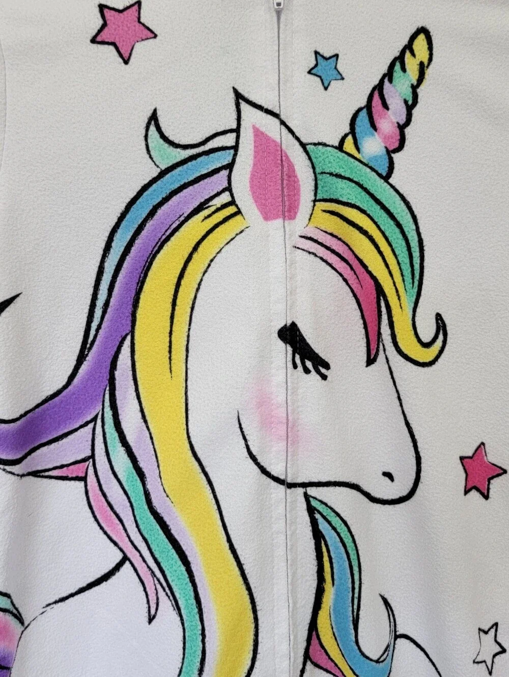 Stay Up Late Unicorn One Piece Half Zip Hooded Pajamas Size 8 Fantasy Magic